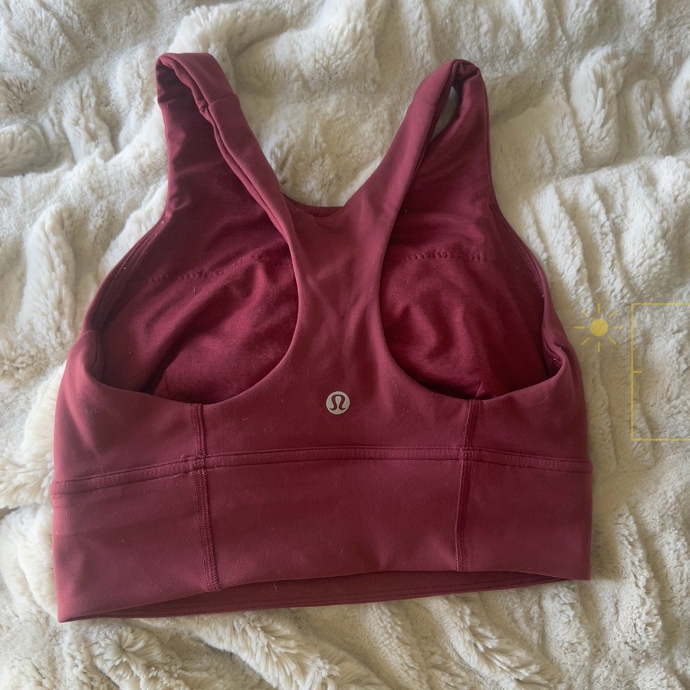 Lululemon Wunder Train Long-Line Bra size 2
Burgundy Sports Bra